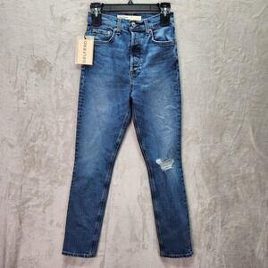 GRLFRND Jeans Womens‎ 24 Piper Super High Rise Stretch Slim Prospect Distressed